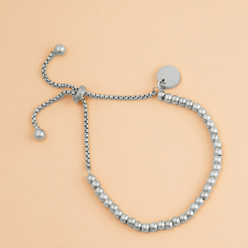 Σιδερένιο βραχιόλι με χάντρες σε αλυσίδα, γεωμετρικός σχεδιασμός, κοσμήματα για γυναίκες