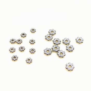 Rozsdamentes acél spacer gyöngyök, hópehely alakú, 18K vákuumbevonat, elektroplakálás