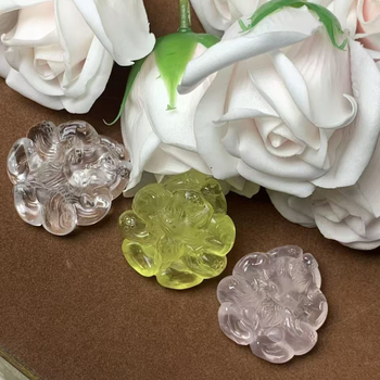 Κολιέ με στρογγυλό σκάλισμα εννια-ουράς αλεπούς με κρύσταλλο, γλυκό στυλ, προέλευση Σαντόου, Χειμώνας 2025