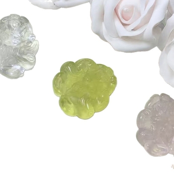 Κολιέ με στρογγυλό σκάλισμα εννια-ουράς αλεπούς με κρύσταλλο, γλυκό στυλ, προέλευση Σαντόου, Χειμώνας 2025