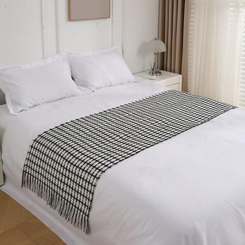 Полиестерна декоративна лента за край на леглото, геометрична абстракция, модерен минималистичен хотелски стил, код T368