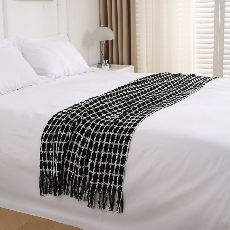 Полиестерна декоративна лента за край на леглото, геометрична абстракция, модерен минималистичен хотелски стил, код T368