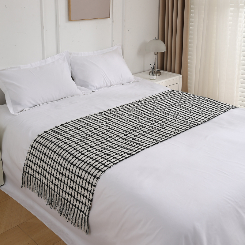 Полиестерна декоративна лента за край на леглото, геометрична абстракция, модерен минималистичен хотелски стил, код T368