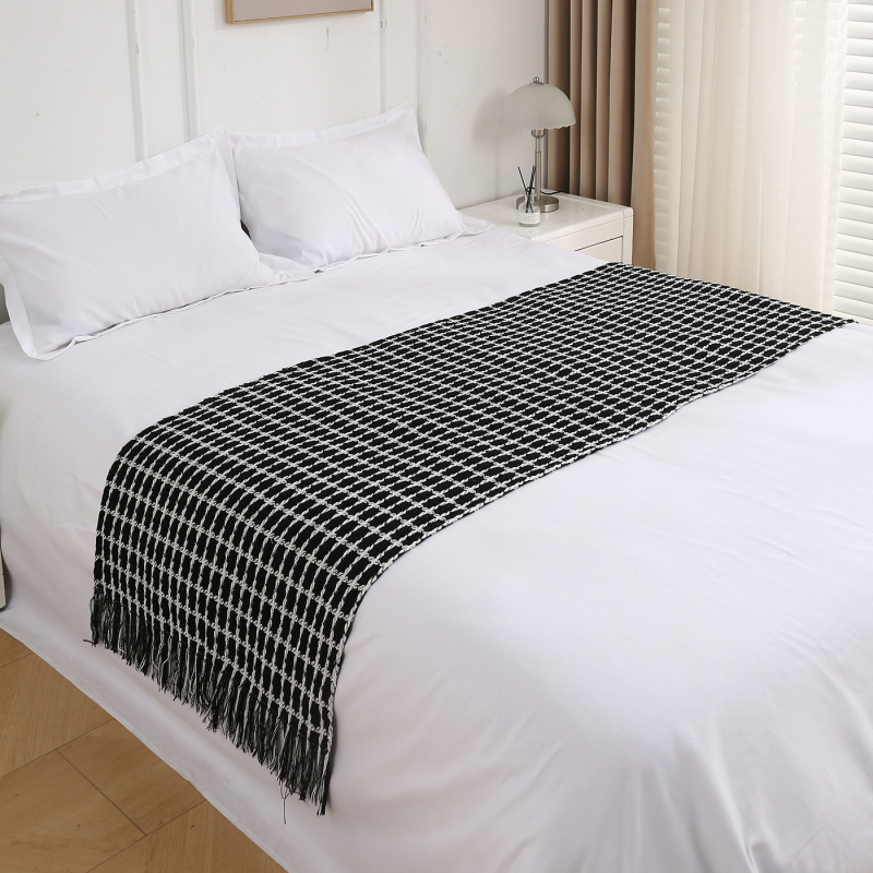 Полиестерна декоративна лента за край на леглото, геометрична абстракция, модерен минималистичен хотелски стил, код T368