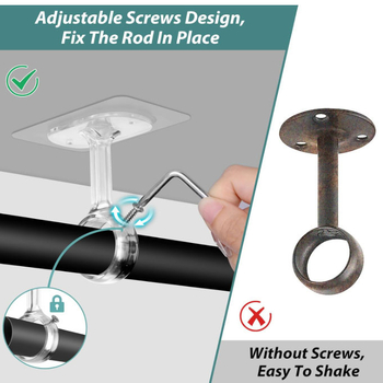 Скоба за завесен карниз без пробиване, пластмасова, единична закачалка, горно монтирана, натоварване над 30 кг, 2 бр.