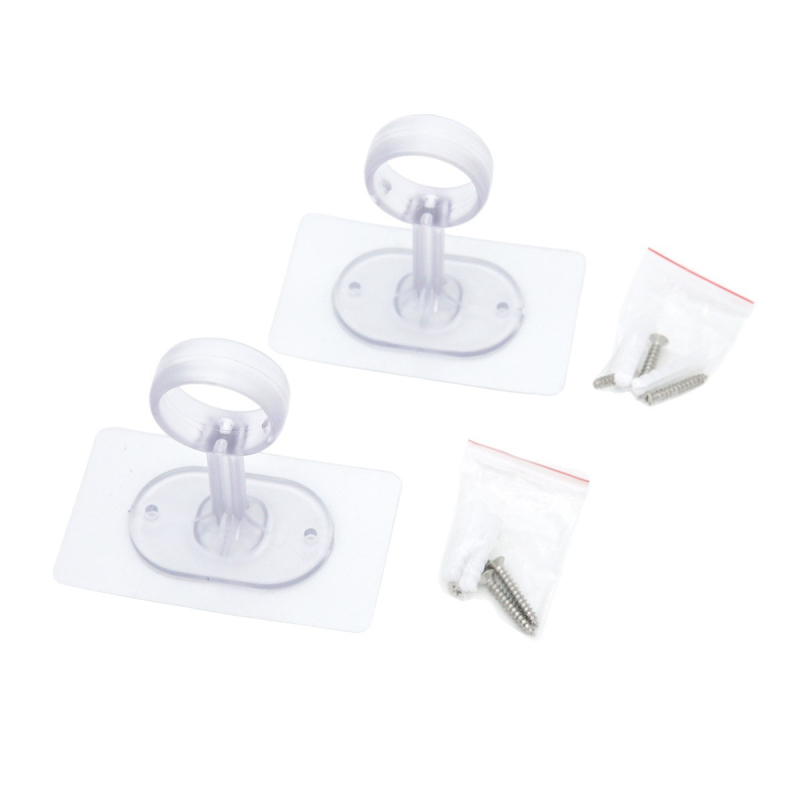 Скоба за завесен карниз без пробиване, пластмасова, единична закачалка, горно монтирана, натоварване над 30 кг, 2 бр.