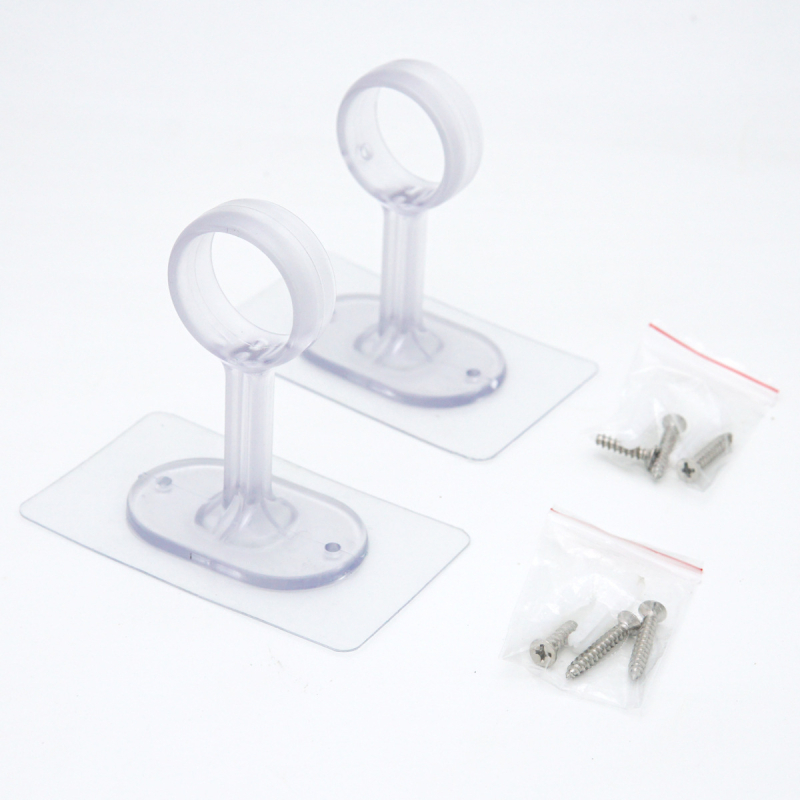 Скоба за завесен карниз без пробиване, пластмасова, единична закачалка, горно монтирана, натоварване над 30 кг, 2 бр.