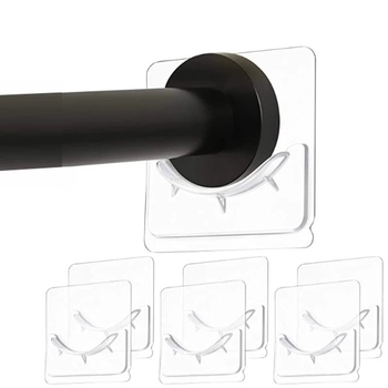 Кронштейн за завеса за душ, стенен монтаж с лепило, без пробиване, ABS, модерен стил, товар 1–3 кг