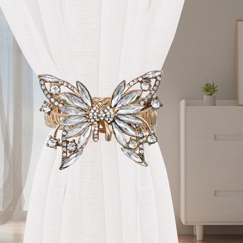 Liblika motiiviga kardinate aksessuaarid, rihm ja vedru-klamber – raua sulam ja akrüül