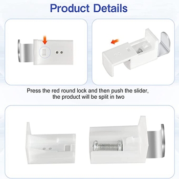 20 mm-es plisált függöny L-típus szerelési kód kiegészítői, anyag POM, kompatibil minden plisált függönyhöz, márka Hai Yiming
