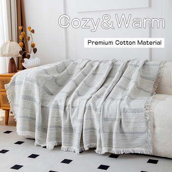 Βαμβακερή κουβέρτα πετσετών με γεωμετρικό μοτίβο, 100% βαμβάκι, βαφή με αντίδραση, βάρος 1.1-1.5 kg, για καλοκαίρι