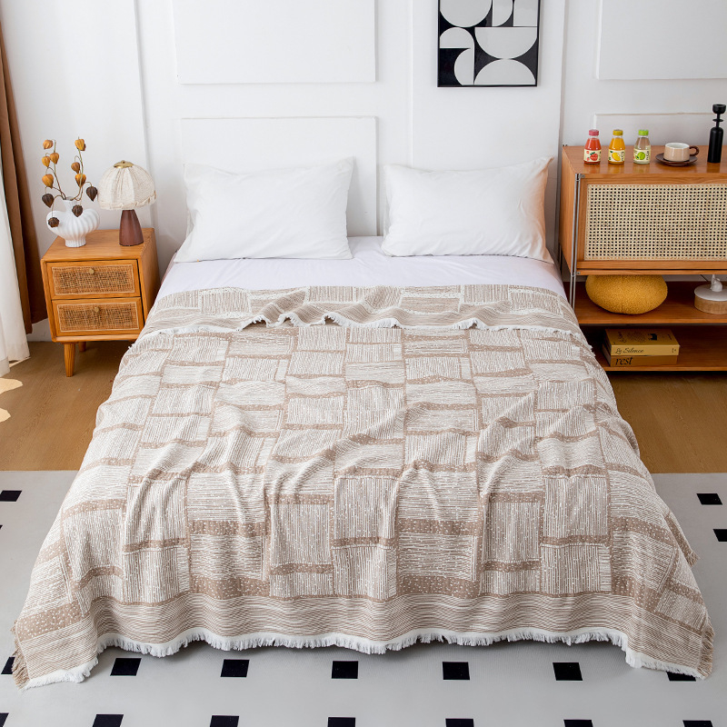 Βαμβακερή κουβέρτα πετσετών με γεωμετρικό μοτίβο, 100% βαμβάκι, βαφή με αντίδραση, βάρος 1.1-1.5 kg, για καλοκαίρι