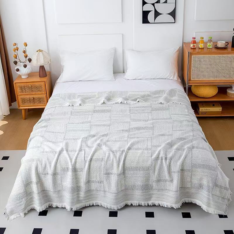 Βαμβακερή κουβέρτα πετσετών με γεωμετρικό μοτίβο, 100% βαμβάκι, βαφή με αντίδραση, βάρος 1.1-1.5 kg, για καλοκαίρι
