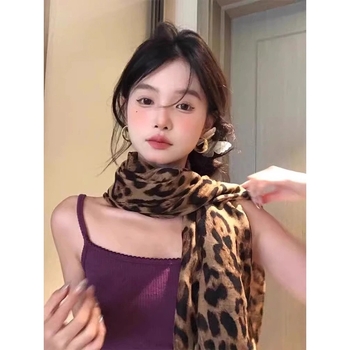 Šal od voile s leopard printom za žene, street style, proizvedeno u Jinhua