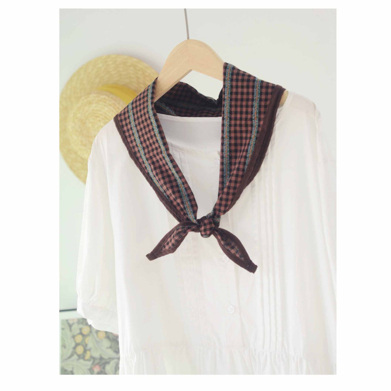 Pamukasti trokutasti šal za vrat/ glavu, japanski stil vintage, warp-pletena tkanina, porijeklo Jinhua, proljeće/jesen, gradski stil