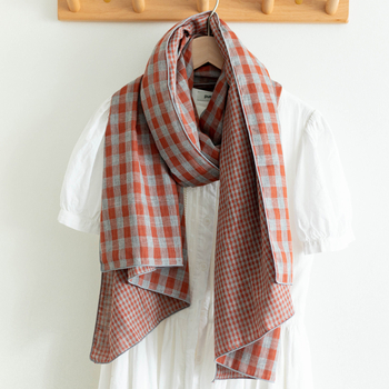 Φουλάρι καρό από βαμβάκι - (Διπλής όψεως, απλό ύφανση, 100% βαμβάκι, για όλες τις εποχές, προστασία από τον ήλιο)