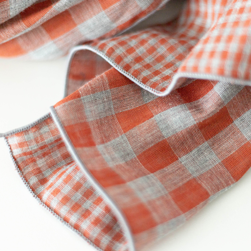 Φουλάρι καρό από βαμβάκι - (Διπλής όψεως, απλό ύφανση, 100% βαμβάκι, για όλες τις εποχές, προστασία από τον ήλιο)