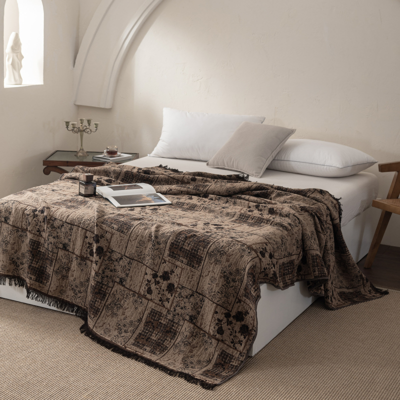 Шестслойно памучно одеяло от прежда, 100% памук, реактивно боядисано, дишащо, кърпено одеяло