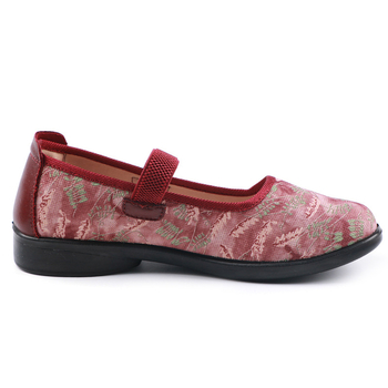 Sieviešu ikdienas auduma kurpes ar ziedu rakstu – elpojošas, vieglas, izturīgas; augšdaļa audums, zole poliuretāns, iekšējais audums kokvilna, sekla atvere, apaļš purns, plakana papēdis