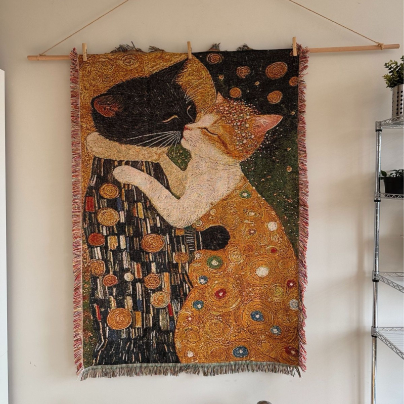 Гоблен Cat Kiss — Арт серия, полиестер, геометричен модел, модерен минималистичен стил, тегло 800–999 г