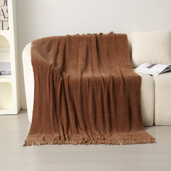 Плетено одеяло от акрилно влакно; тегло 500–799 г; проста шарка; скандинавски стил; подходящо за всички сезони
