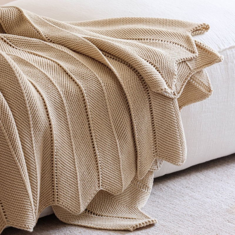 Κουβέρτα πλεκτή, αμερικανικού ρετρό στυλ, απλή (Ακρυλικό νήμα, 300–499 γρ, αγροτικό στυλ, κατάλληλη για όλες τις εποχές)