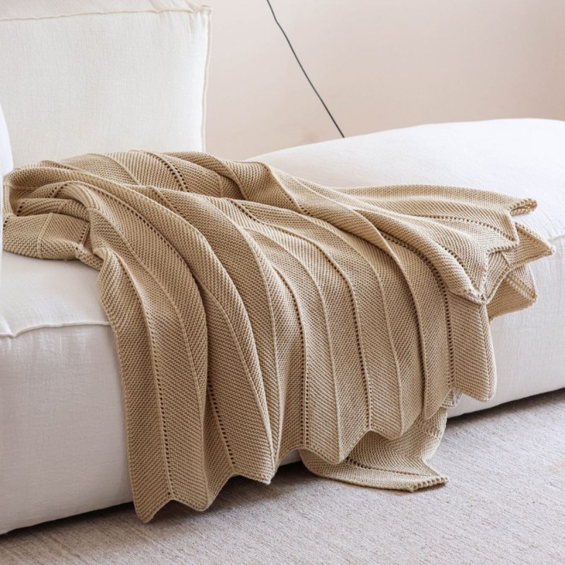 Κουβέρτα πλεκτή, αμερικανικού ρετρό στυλ, απλή (Ακρυλικό νήμα, 300–499 γρ, αγροτικό στυλ, κατάλληλη για όλες τις εποχές)