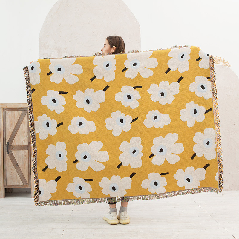 Полиестерно външно одеяло за пикник и къмпинг – Light Luxury, флорален принт, 1000–1499 g, пролет/есен