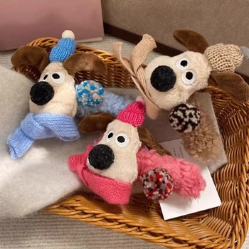 Плюшена щипка за коса за деца, анимационен стил, стил лък, ръчна изработка, клип тип клюн