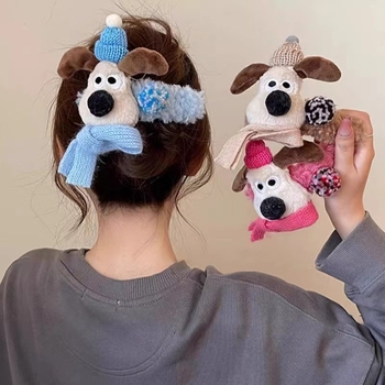 Плюшена щипка за коса за деца, анимационен стил, стил лък, ръчна изработка, клип тип клюн