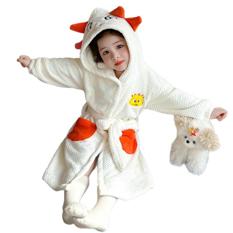 Meitenēm halāts mājas apģērbs, karikatūru stilā, poliesters, biezs, rudens 2025, 3–8 gadi