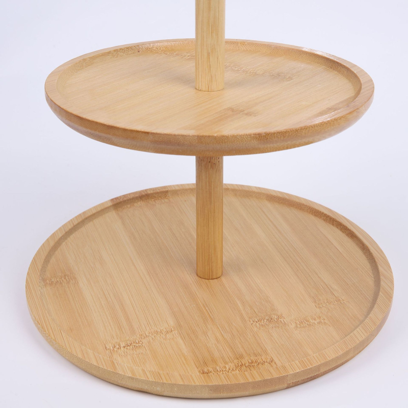 Bambus drveni stalak za izlaganje deserta i voća, modernog jednostavnog stila, premium kvaliteta