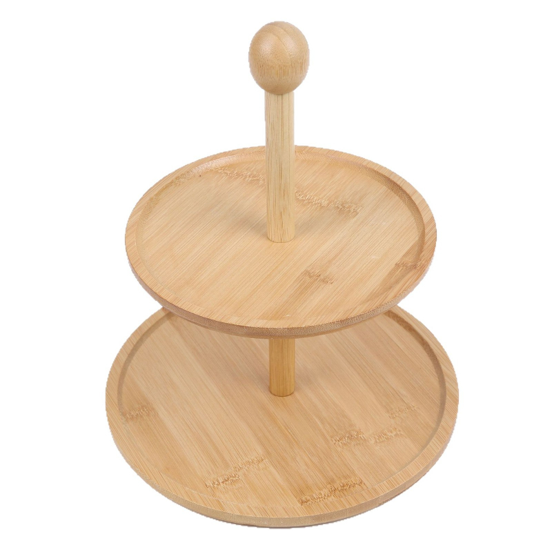 Bambus drveni stalak za izlaganje deserta i voća, modernog jednostavnog stila, premium kvaliteta