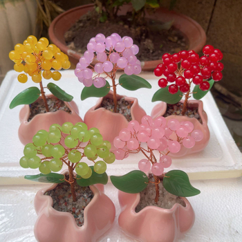 Kalcedonovo drvo novca za prosperitet – dekoracija u uredu i kod kuće, amulet bogatstva, za TV ormarić, stil: Novi kineski stil