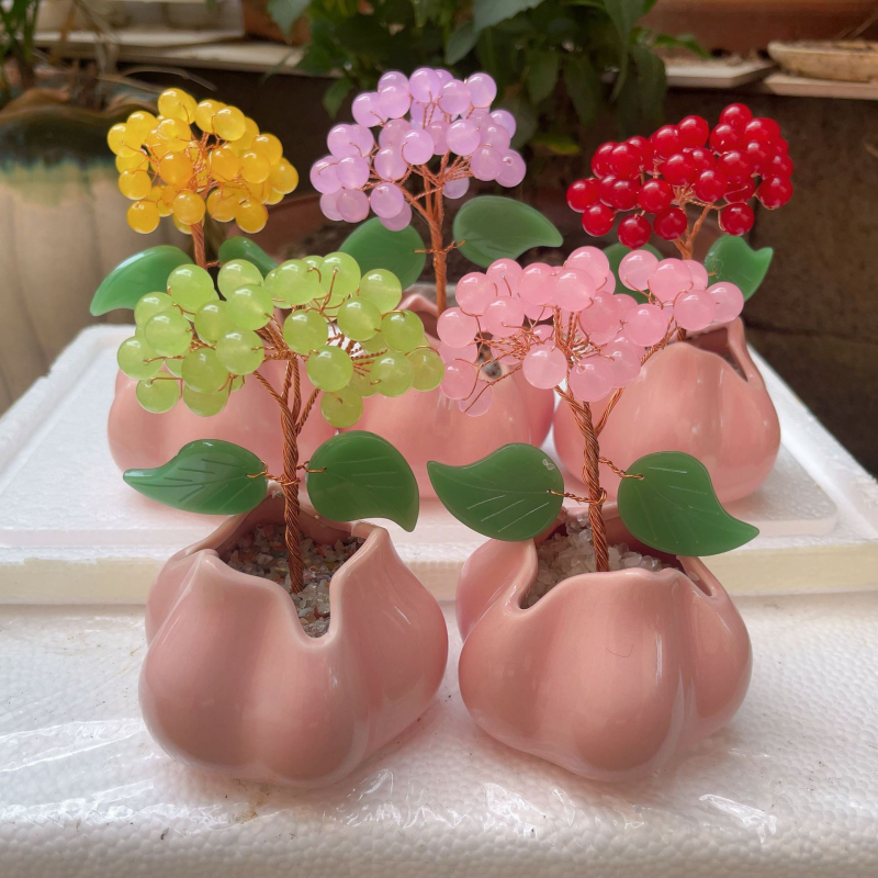 Kalcedonovo drvo novca za prosperitet – dekoracija u uredu i kod kuće, amulet bogatstva, za TV ormarić, stil: Novi kineski stil