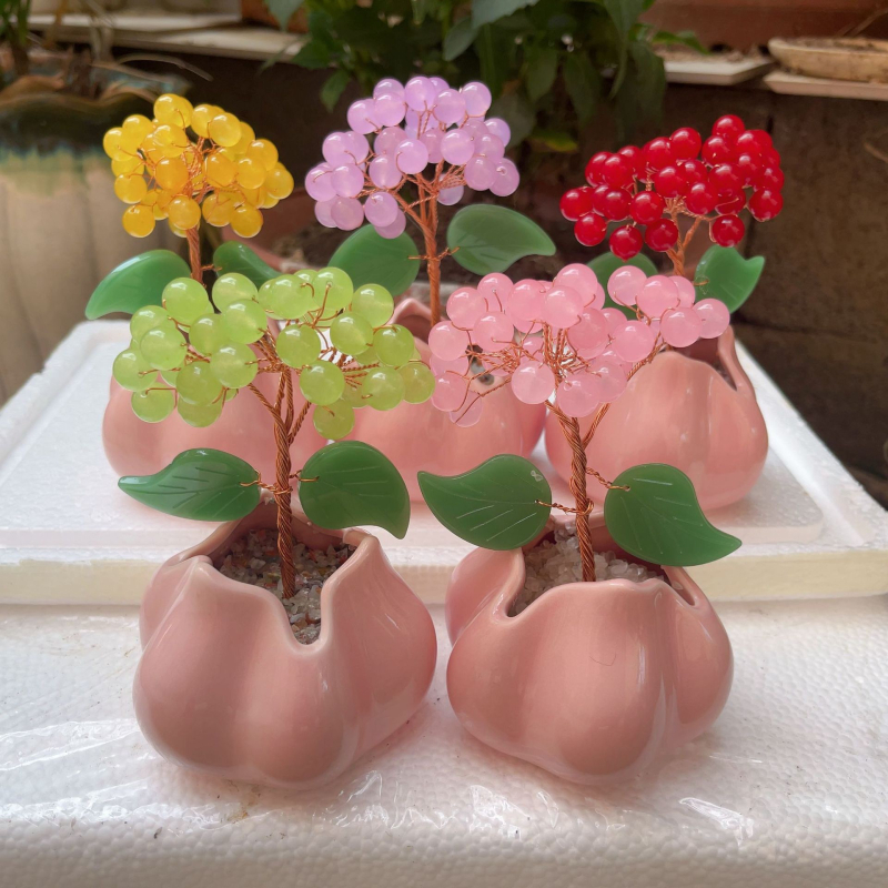 Kalcedonovo drvo novca za prosperitet – dekoracija u uredu i kod kuće, amulet bogatstva, za TV ormarić, stil: Novi kineski stil