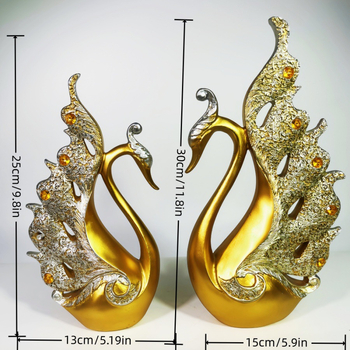 Labudova ukrašna figura od smole — europski stil, moderni luksuz, Far Hao, rezin ukras (idealno kao dar: vjenčanje, useljenje, zabava)