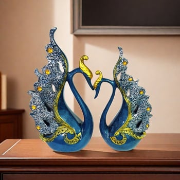 Labudova ukrašna figura od smole — europski stil, moderni luksuz, Far Hao, rezin ukras (idealno kao dar: vjenčanje, useljenje, zabava)