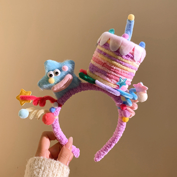 Детска лента за глава, карикатурен стил, ръчна изработка, смесени материали, унисекс, Есен 2025