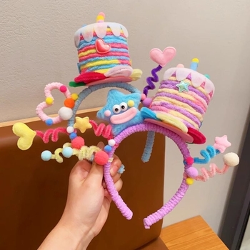 Детска лента за глава, карикатурен стил, ръчна изработка, смесени материали, унисекс, Есен 2025