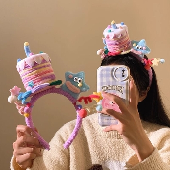 Детска лента за глава, карикатурен стил, ръчна изработка, смесени материали, унисекс, Есен 2025