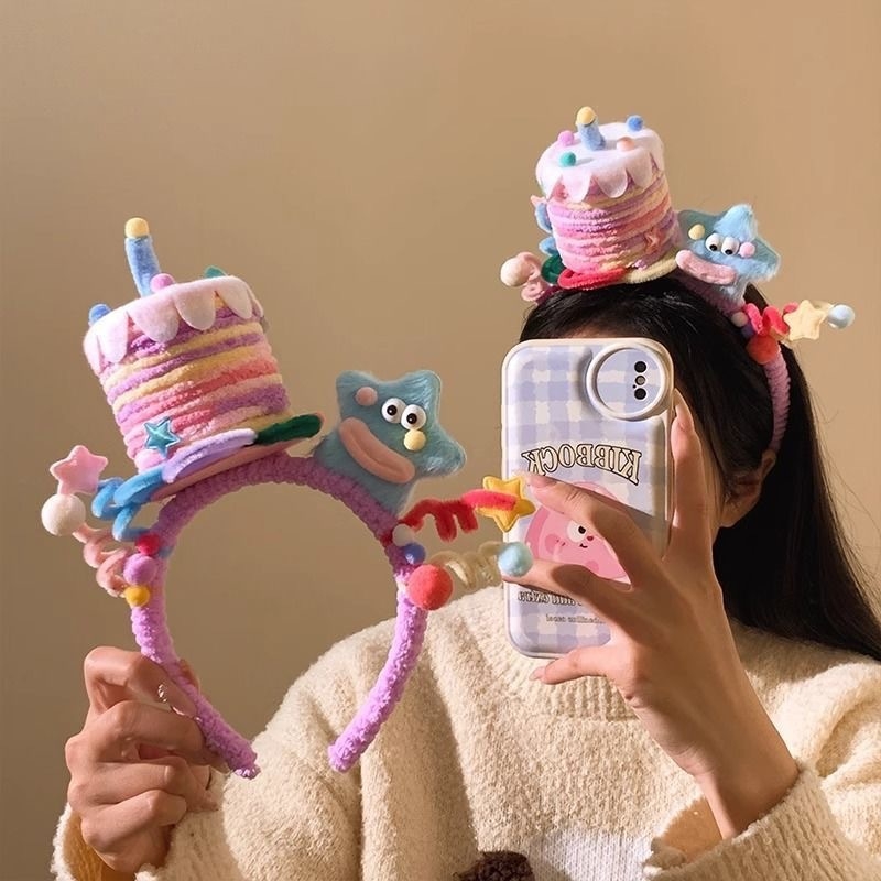 Детска лента за глава, карикатурен стил, ръчна изработка, смесени материали, унисекс, Есен 2025