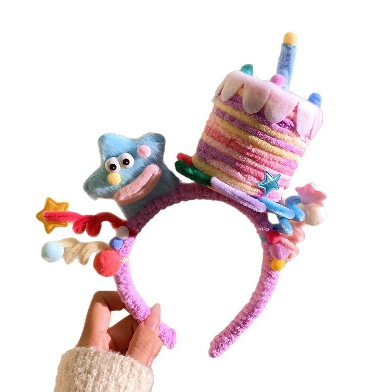 Детска лента за глава, карикатурен стил, ръчна изработка, смесени материали, унисекс, Есен 2025