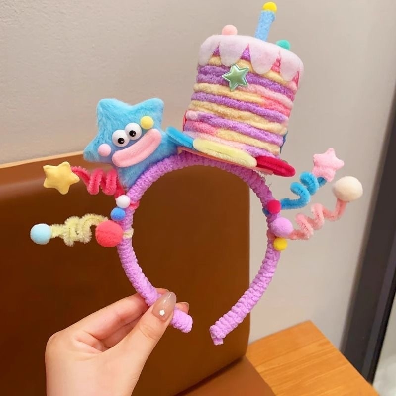 Детска лента за глава, карикатурен стил, ръчна изработка, смесени материали, унисекс, Есен 2025