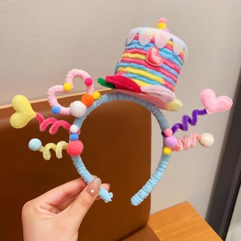 Детска лента за глава, карикатурен стил, ръчна изработка, смесени материали, унисекс, Есен 2025