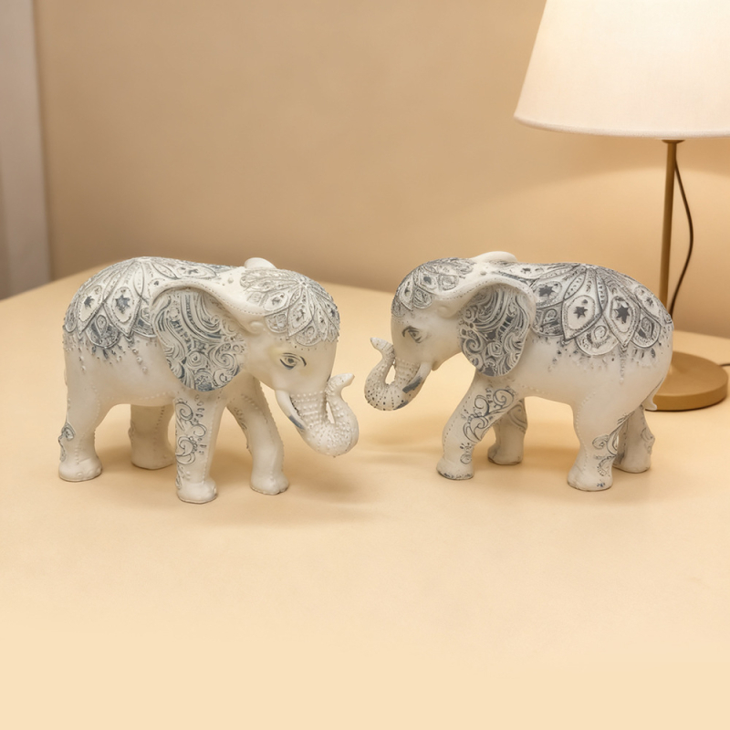 Figura slona od smole – dekor doma u europskom stilu, brend Housedeco, kartonsko pakiranje