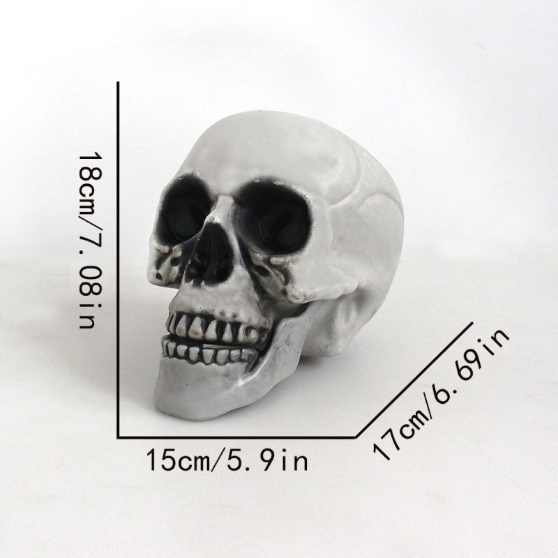 Halloween rekvizit: plastična simulirana lubanja za uređenje uklete kuće