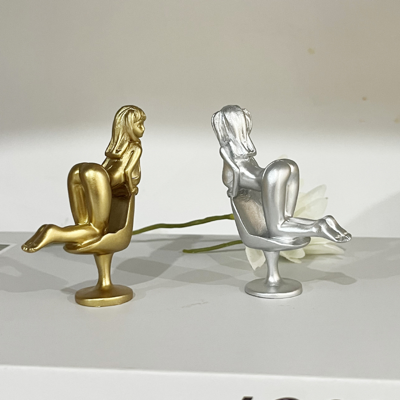 Statueta djevojke zeca od smole, stolna dekoracija, mini umjetničko djelo Yu Shang