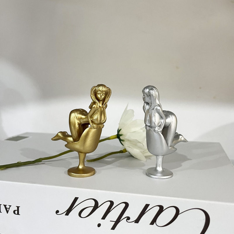 Statueta djevojke zeca od smole, stolna dekoracija, mini umjetničko djelo Yu Shang