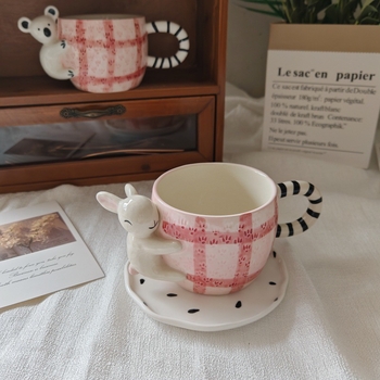 Σετ φλυτζάνι καφέ και πιατάκι, ιαπωνικού στυλ, μοτίβο κινούμενων σχεδίων, συσκευασία σε χαρτονένιο κουτί, ποιότητα Α' κατηγορίας